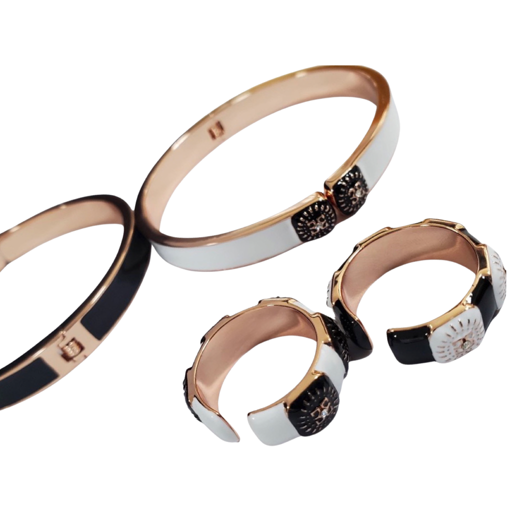 Enamel  Bracelet Ring Set